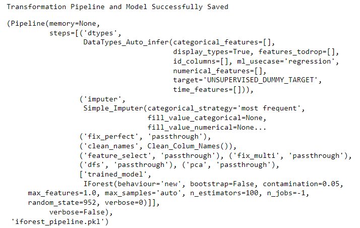 save_model(iforest, &#39;iforest_pipeline&#39;)的输出